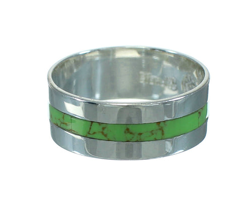 Southwestern Gaspeite Genuine Sterling Silver Ring Size 5-3/4 RX63683